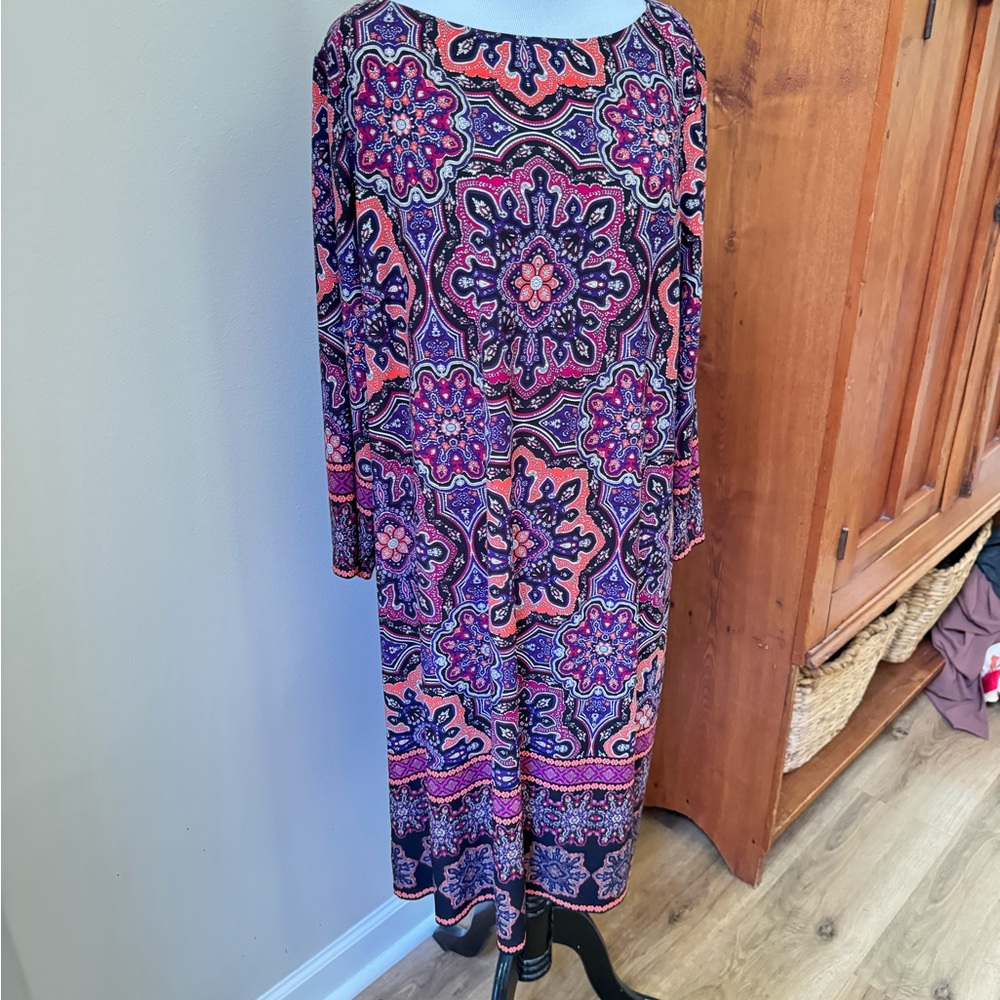 Elegant Multicolor Patterned Dress